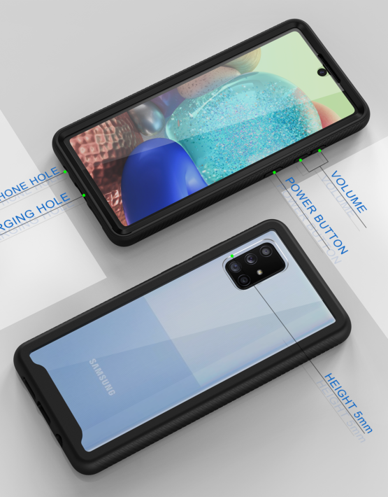 seacosmo Samsung A71 5G Case with Screen Protector, Galaxy A71 Case