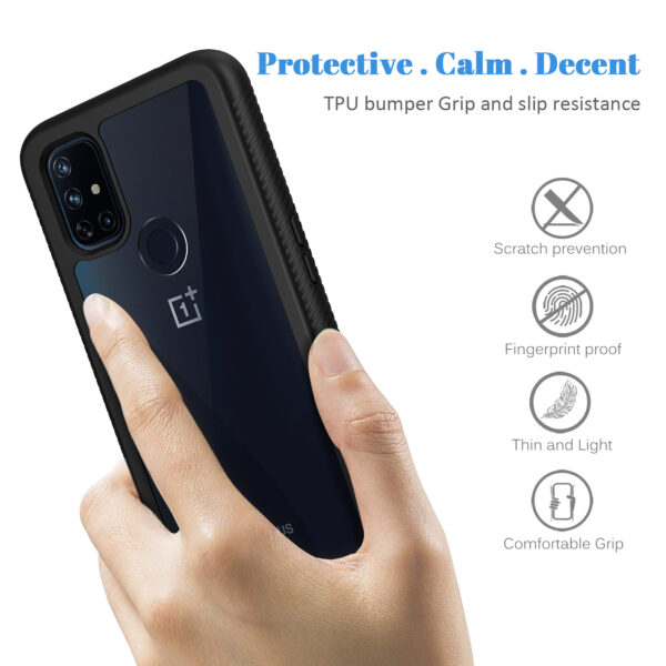 Poetic 360 Heavy Duty Shockproof Case + Screen Protector For OnePlus Nord N10 5G – Black, Rugged Dual Layer